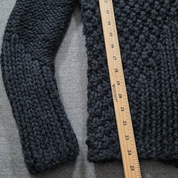 Improvd Cardigan Womens S Black LS Belt Alpaca Blend Chunky Knit Grunge Preppy - Picture 8 of 16